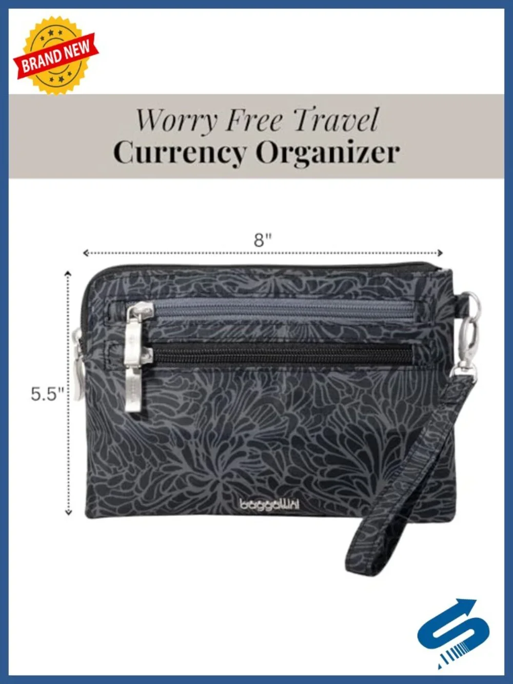RFID Blocking Wristlet Wallet Nylon Travel Organizer Detachable Strap